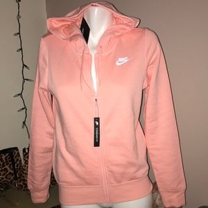 NWT women’s Nike xs zip up Hooded sweatshirt peach